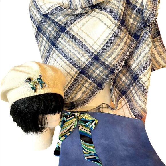 PLAID BLANKET SCARF, HAT, BAG - 3 PIECE ACCESSORY SET - BUY MORE & SAVE - Picture 1 of 9